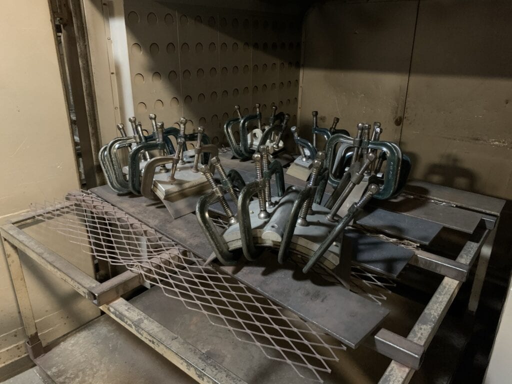 Brake Shoes in Oven